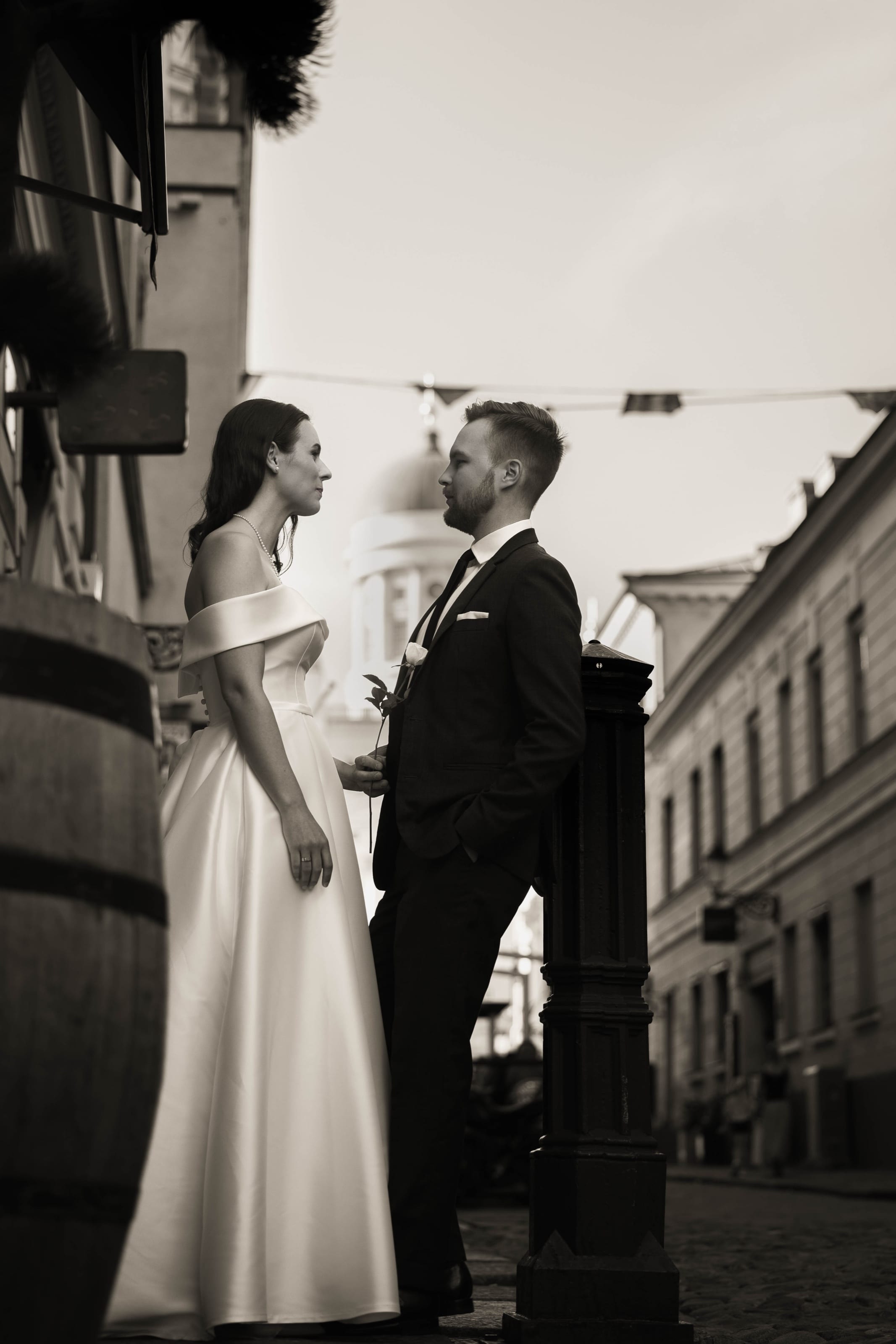 Couple photographed in the old town